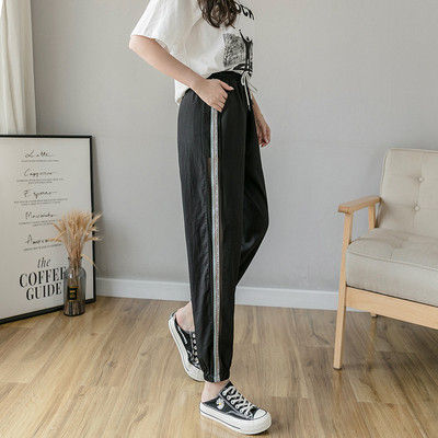 Pantaloni sport dama cu margini in trei culori