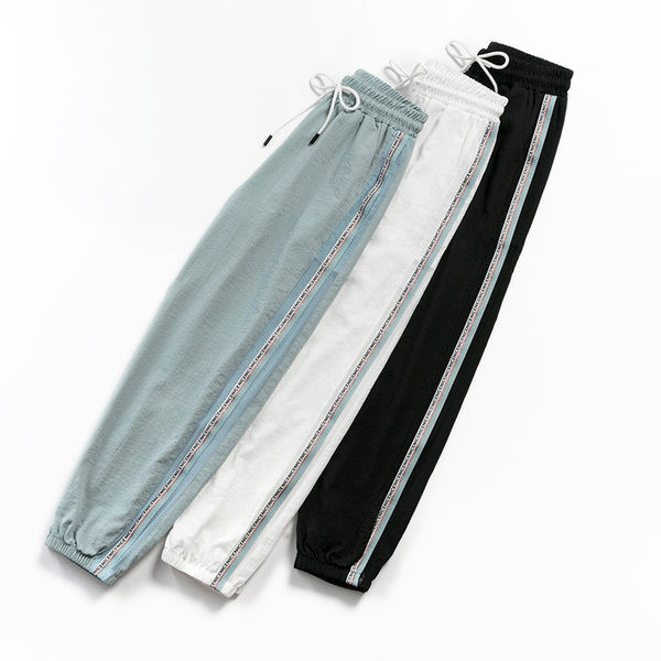 Pantaloni sport dama cu margini in trei culori