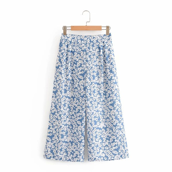 Pantaloni largi de dama cu lungime de 7/8