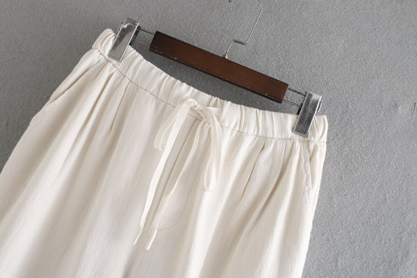 Pantaloni drepti casual cu talie elastica