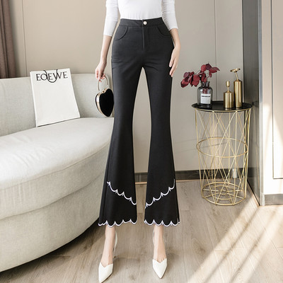 Модерен дамски панталон тип чарлстон с висока талия