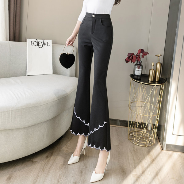 Модерен дамски панталон тип чарлстон с висока талия