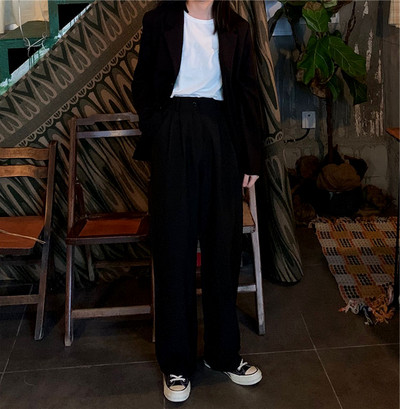 Pantaloni largi drepti de zi cu zi pentru femei