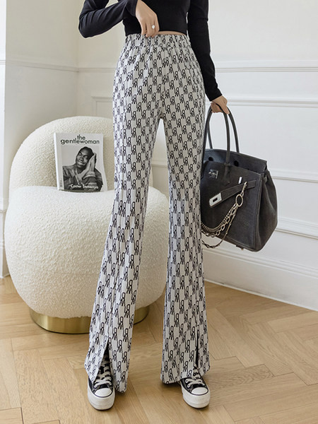 Pantaloni de dama cu talie inalta - in doua culori