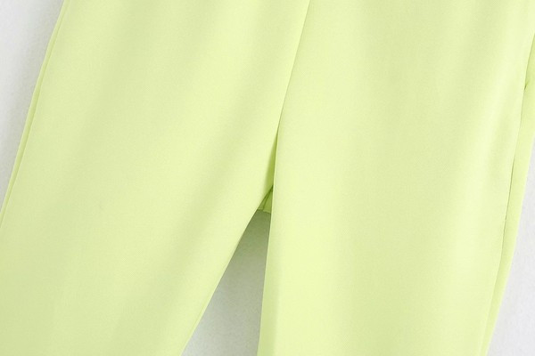 Pantaloni drepti de dama de culoare verde