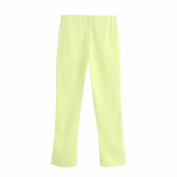 Pantaloni drepti de dama de culoare verde