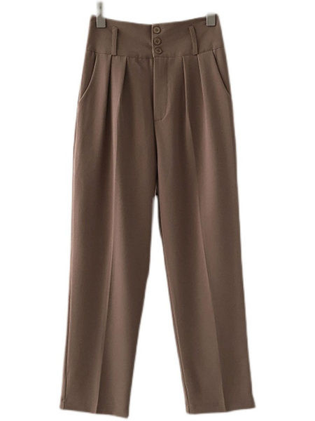 Pantaloni de dama cu talie inalta si pelerina de ploaie