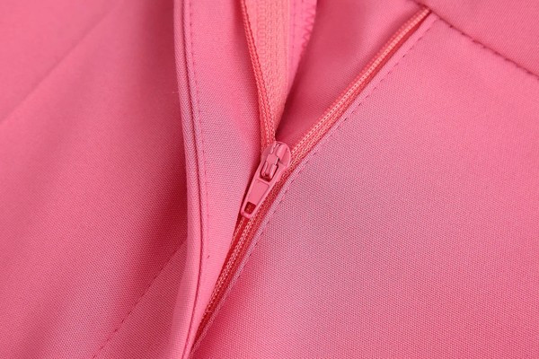 Pantaloni drepti eleganti de dama cu buzunare roz