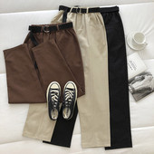 Pantaloni casual de dama cu buzunare si curea