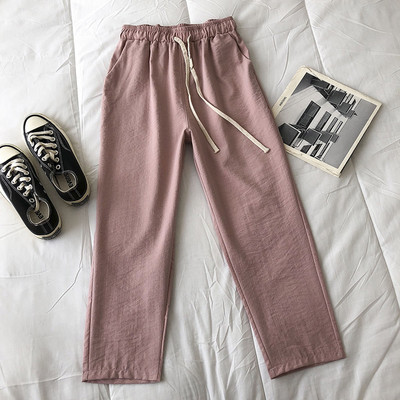 Ежедневен дамски пролетен панталон с връзки