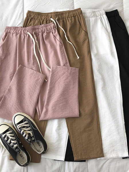 Ежедневен дамски пролетен панталон с връзки