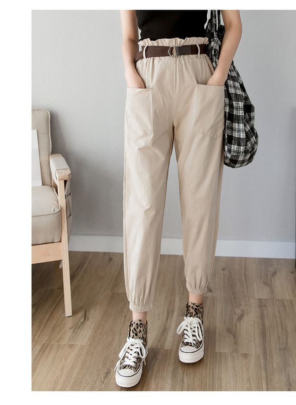 Pantaloni dama sport si casual cu buzunare - talie inalta