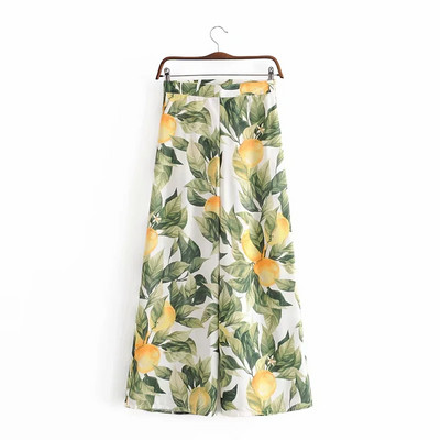 Дамски широки панталони с флорален десен