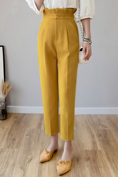 Model nou de pantaloni de dama cu talie inalta si lungime 9/10