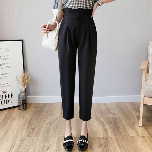 Model nou de pantaloni de dama cu talie inalta si lungime 9/10