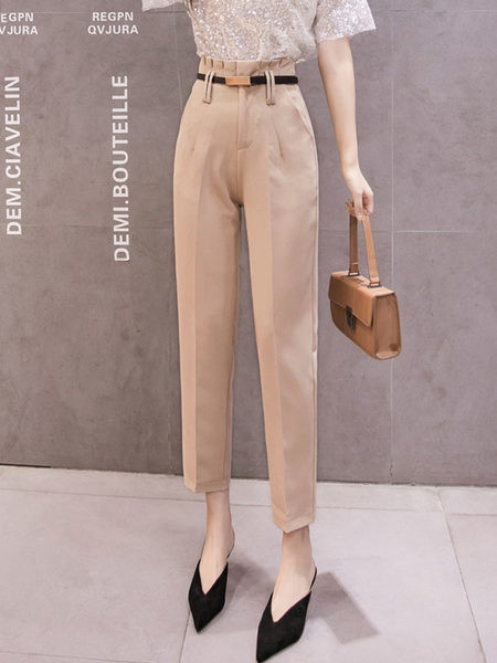 Pantaloni eleganti de dama cu talie inalta - trei culori