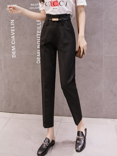 Pantaloni eleganti de dama cu talie inalta - trei culori