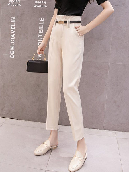 Pantaloni eleganti de dama cu talie inalta - trei culori