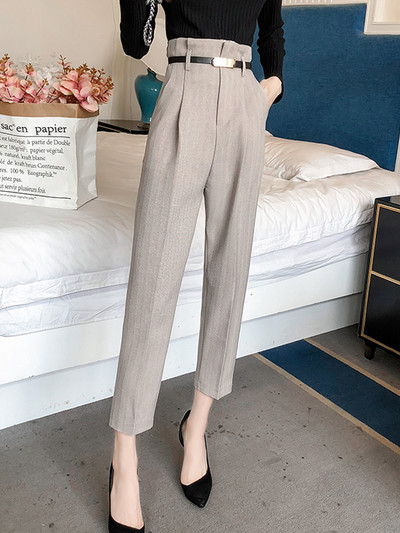 Нов модел елегантен дамски панталон с висока талия и джоб