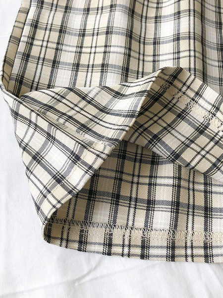 Кариран дамски панталон с джобове