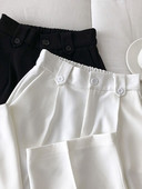 Pantaloni drepti de dama moderni cu talie inalta