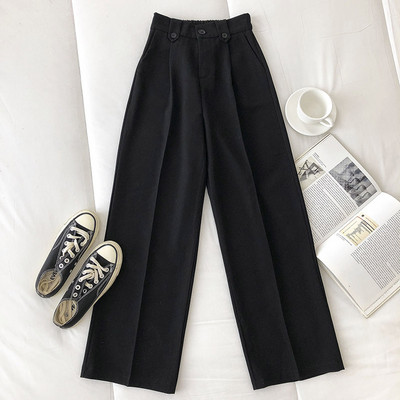 Pantaloni drepti de dama moderni cu talie inalta