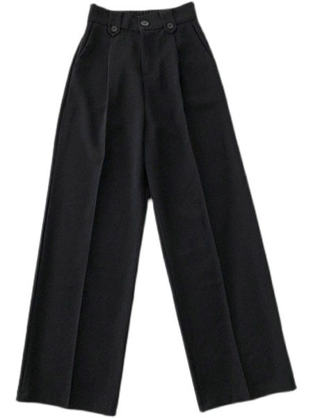 Pantaloni drepti de dama moderni cu talie inalta