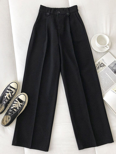 Pantaloni drepti de dama moderni cu talie inalta