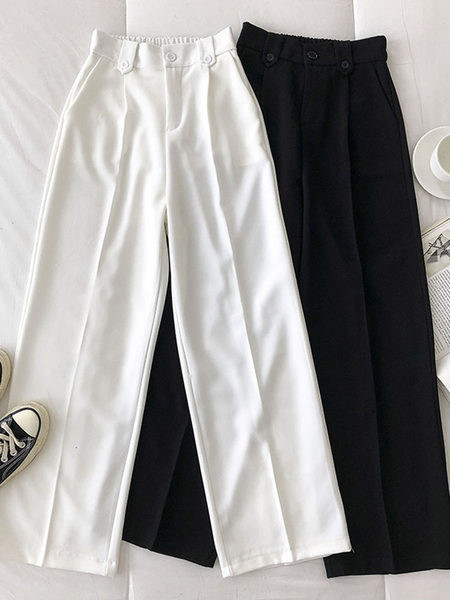 Pantaloni drepti de dama moderni cu talie inalta