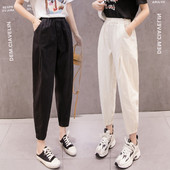 Pantaloni de primavara dama cu buzunare si talie inalta