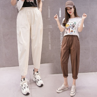 Pantaloni de primavara dama cu buzunare si talie inalta