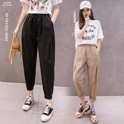 Pantaloni de primavara dama cu buzunare si talie inalta