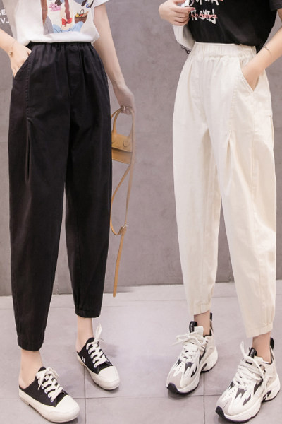 Pantaloni de primavara dama cu buzunare si talie inalta