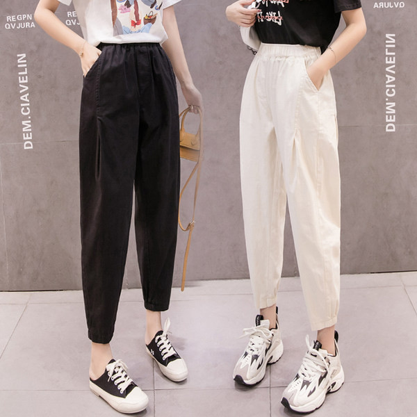 Pantaloni de primavara dama cu buzunare si talie inalta