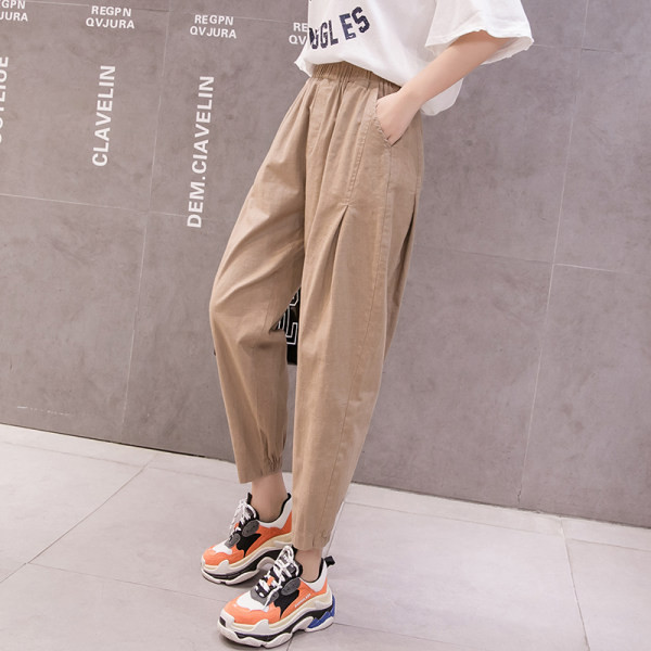 Pantaloni de primavara dama cu buzunare si talie inalta