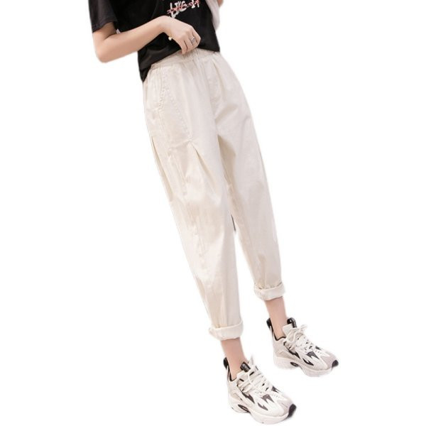 Pantaloni de primavara dama cu buzunare si talie inalta