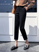 Pantaloni de dama sport si casual cu talie inalta in negru si bej