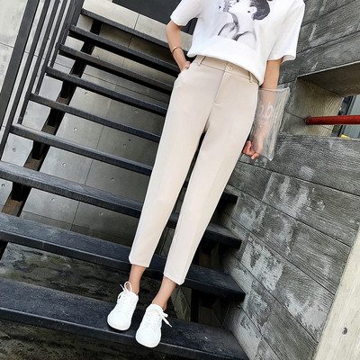 Pantaloni de dama sport si casual cu talie inalta in negru si bej