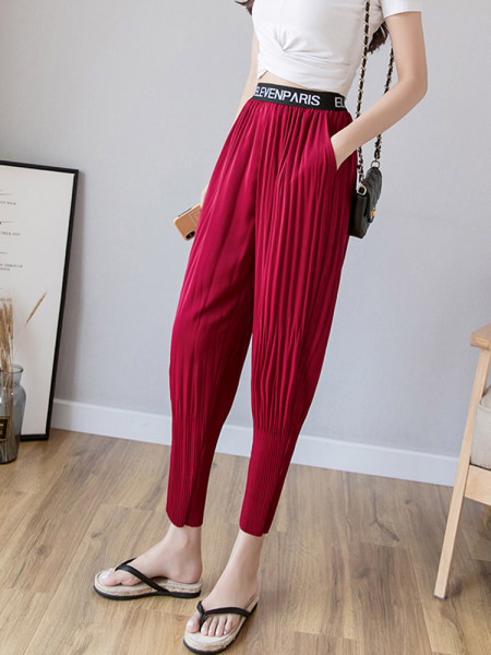 Ежедневен дамски панталон с висока талия - три цвята