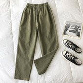 Pantaloni casual dama de culoare verde