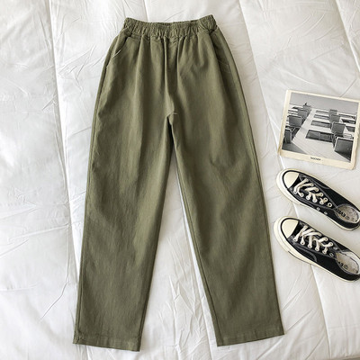 Pantaloni casual dama de culoare verde