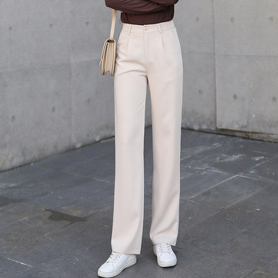 Μοντέρνο γυναικείο ίσιο παντελόνι με ψηλή μέση - δύο χρώματα