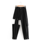 Асиметричен дамски панталон с изрязани части