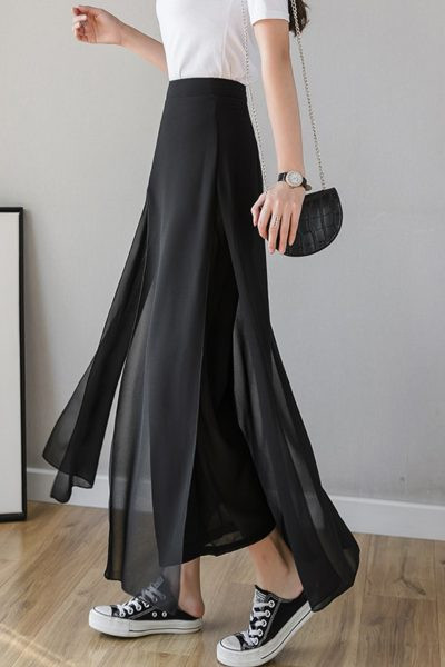 Novi model ženskih hlača s visokim strukom - široki model u četiri boje