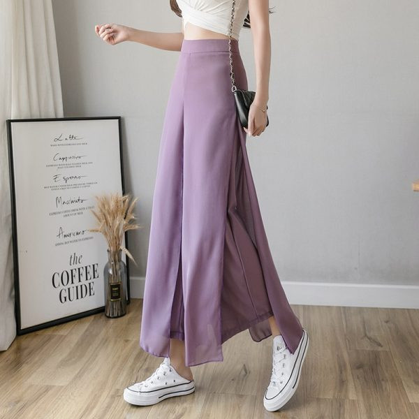 Нов модел дамски панталон с висока талия - широк модел в четири цвята