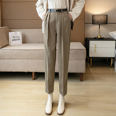 Дамски панталон с колан и висока талия-в няколко цвята