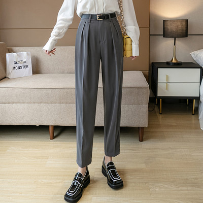 Дамски панталон с колан и висока талия-в няколко цвята