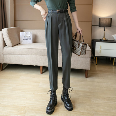 Дамски панталон с колан и висока талия-в няколко цвята