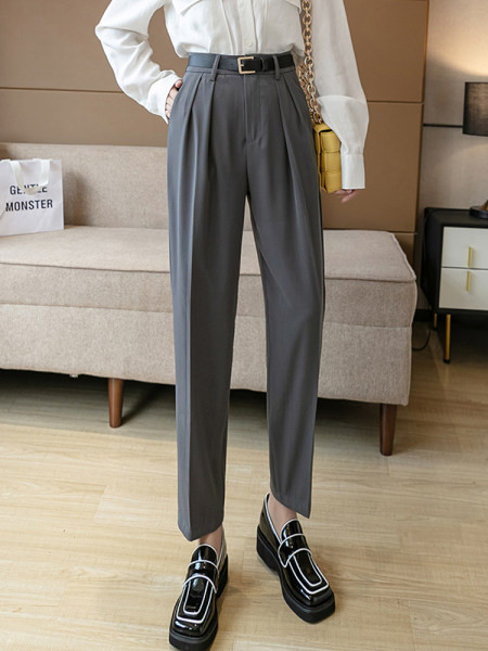 Дамски панталон с колан и висока талия-в няколко цвята