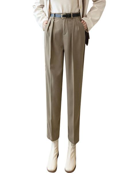 Дамски панталон с колан и висока талия-в няколко цвята